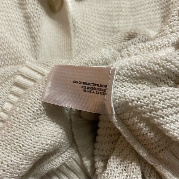 Old Navy Ivory Open Knit V Neck Cardigan Sweater - Picture 5 of 5
